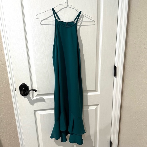 Trina Turk Emerald Green Zosia High Low Halter Dress Sz S - Picture 4 of 7